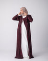 Open cardigan with a wrap skirt Maroon