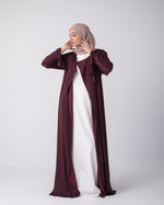 Open cardigan with a wrap skirt Maroon