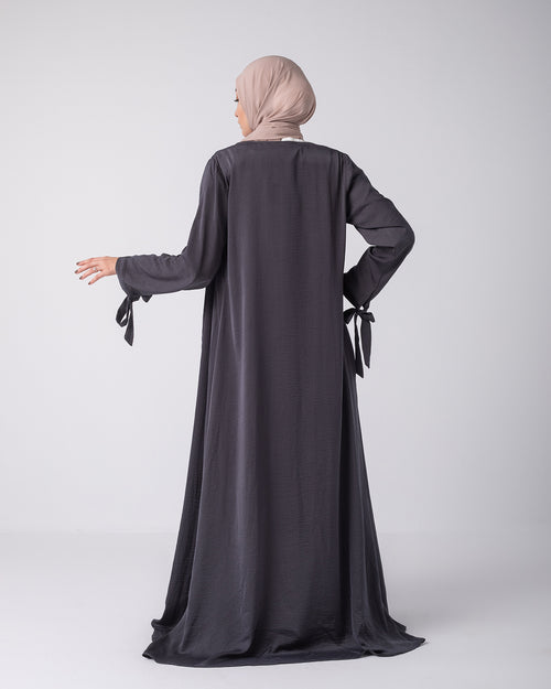 Open cardigan with a wrap skirt Grey