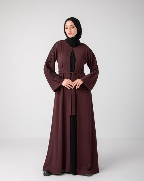 Open abaya code 87 Dark Maroon