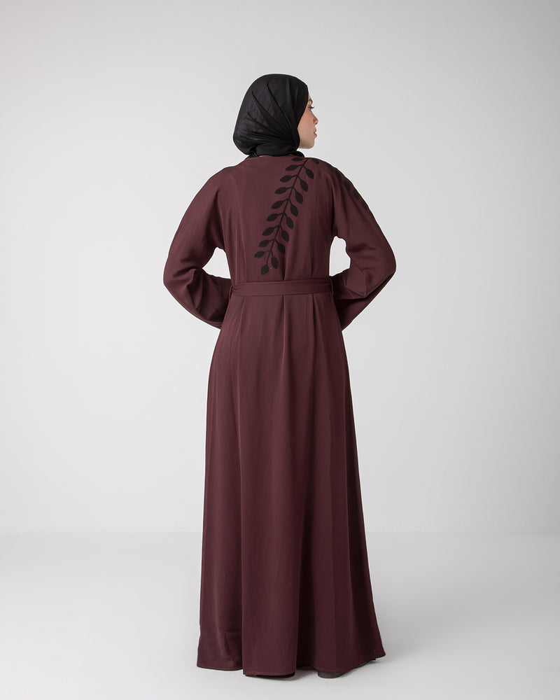 Open abaya code 87 Dark Maroon