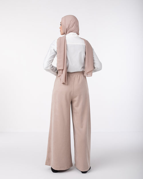 Suede Wide Pants Beige
