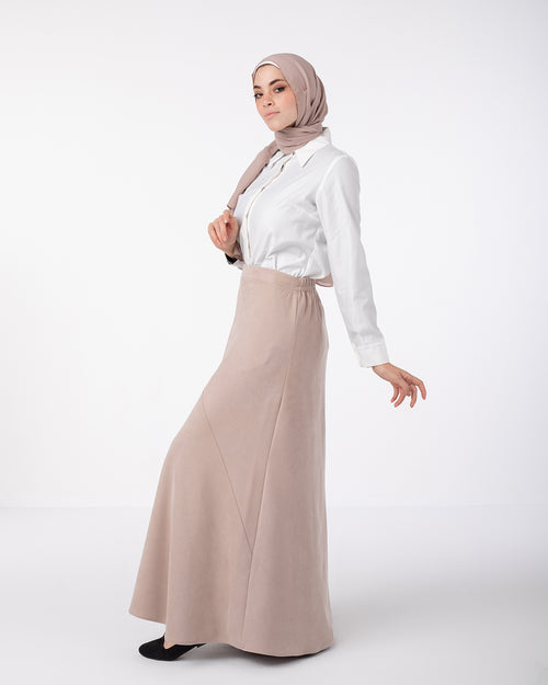 Suede Skirt Beige