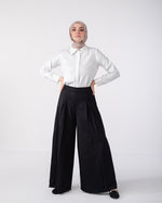 Suede Wide Pants Black