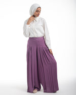 Linen Pleated Jupe Pantalon - Mauve