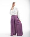 Linen Pleated Jupe Pantalon - Mauve