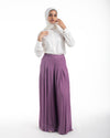 Linen Pleated Jupe Pantalon - Mauve