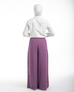 Linen Pleated Jupe Pantalon - Mauve