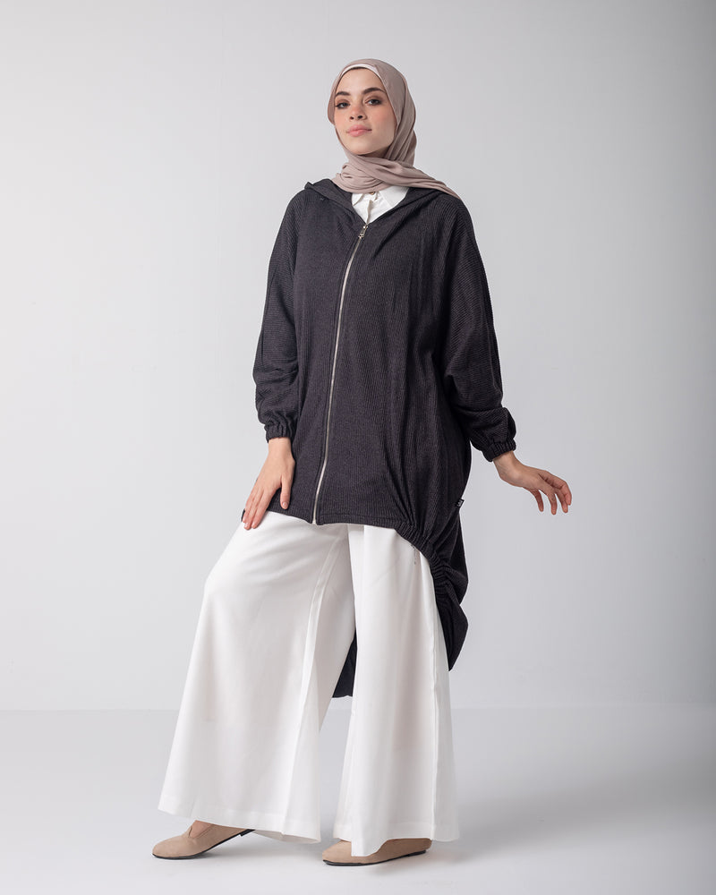 Oversized Zipper Jacket Grey