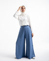 Linen Wide leg pants Blue