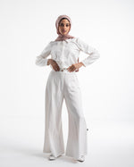 Linen Wide leg pants White