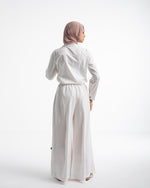 Linen Wide leg pants White
