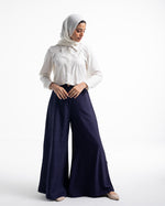 Linen Wide leg pants Navy