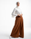 Linen Wide leg pants Rust Brown