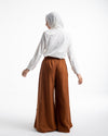 Linen Wide leg pants Rust Brown