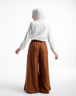 Linen Wide leg pants Rust Brown