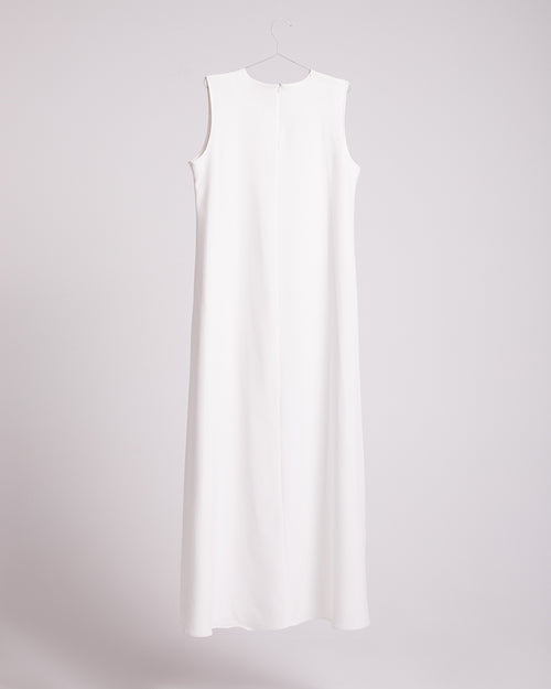 Basic Sleeveless Dress White CODE 1