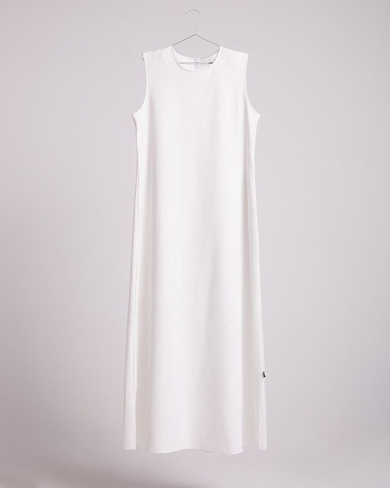 Basic Sleeveless Dress White CODE 1