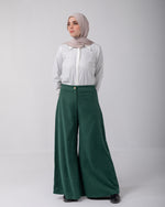 Fall Wide Pants Dark Green