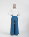 Linen Wide leg pants Blue