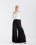 Linen Wide leg pants Black