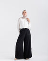 Linen Wide leg pants Black