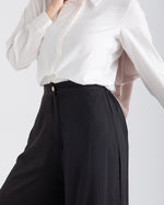 Linen Wide leg pants Black